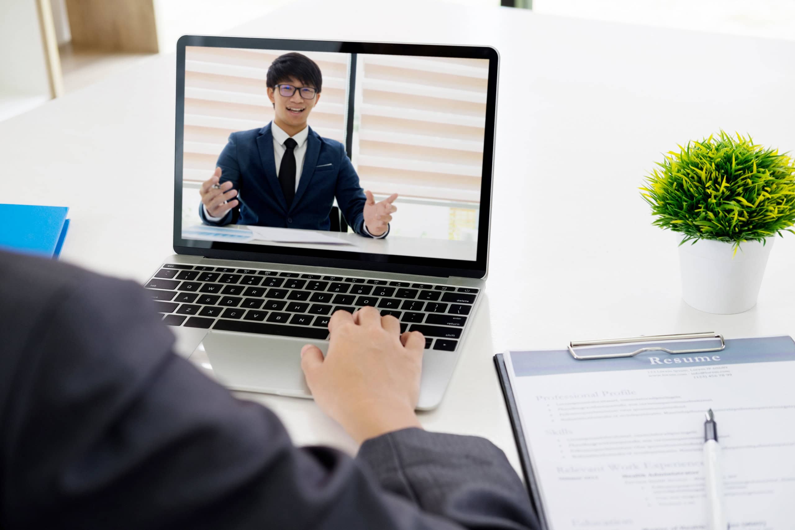 Online job interview Online conference Business online